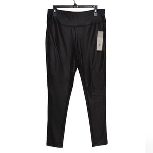 NWT JUST BE faux leather black leggings size large